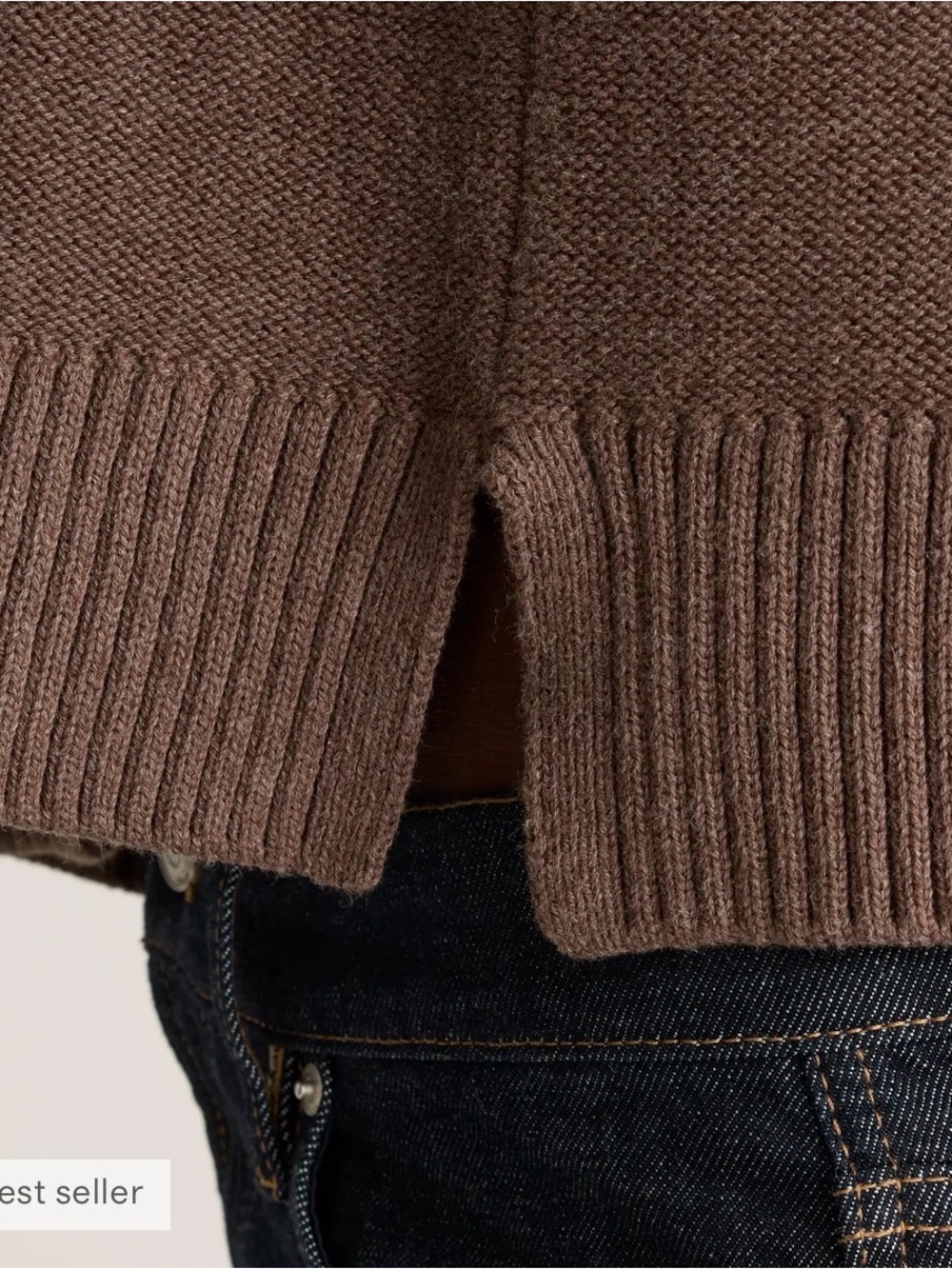 Quince Organic Cotton Cropped Cardigan Women’s M Brown Button Front - Picture 5 of 14